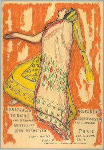 Affiche, Exposition Jean Verhoeven, Kunst Salon Wolfburg, vers 1915